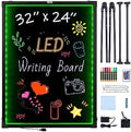 VEVOR 32"x24" LED Message Writing Board, Menu Sign Boards, Illuminated Erasable Lighted Chalkboard, Neon Effect Drawing Panel with 8 Fluorescent Chalk Markers and Remote Control