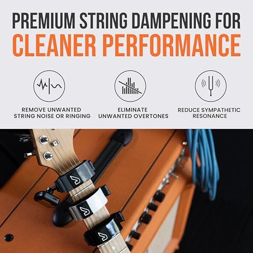 Gruv Gear Fret Wrap & Guitar Mute Pro, Fretwrap for Acoustic, Electric & Bass | String Dampener Recording, Tapping & Practice Accessory (1 Pack, Large Grey, Fits 6 String Bass, 8 String Guitar)