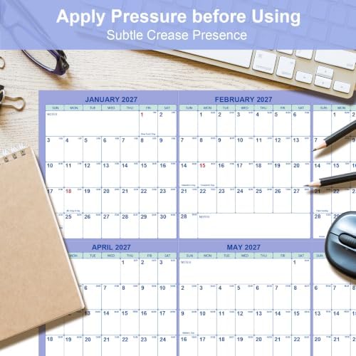 3 PC 24 x 36 2027 Wall Calendar 12 Month, Folded Wet & Dry Erasable Planner