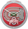 YouTheFan NCAA Ohio State Buckeyes StadiumView 3D Wall Clock