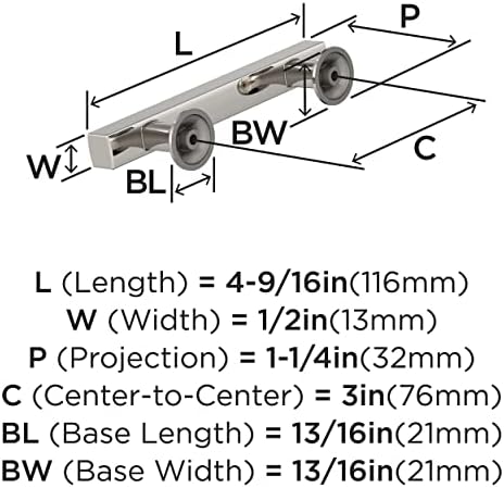 Amerock 3" Everett Polished Nickel Drawer Pull