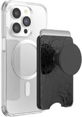 PopSockets Phone Wallet for MagSafe with Grip- Laced | PopWallet, Holds 3 Cards, Magnetic, Removable, Secure, Black