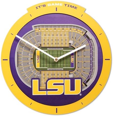 YouTheFan NCAA LSU Tigers StadiumView 3D Wall Clock