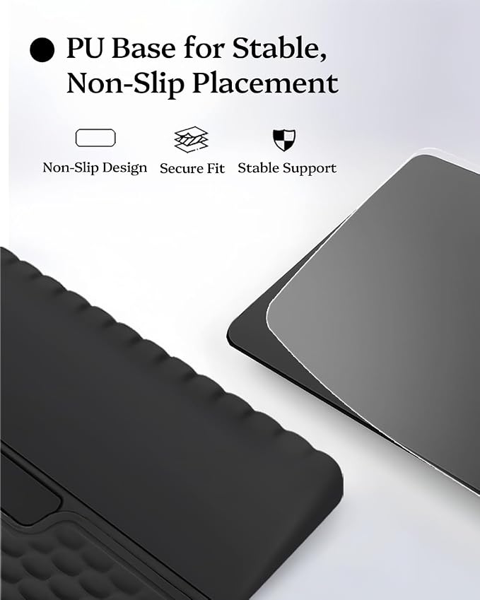 Wrist Rest for Computer Keyboard, 2 in 1 Keyboard Wrist Support Pad, Memory Foam Keyboard Riser Holder Lift Tray with Wrist Pad for Easy Typing for Office Desk, Home, School (Square Black)