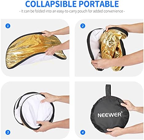 NEEWER 22 Inch/60 Centimeter Light Reflector Light Diffuser 5 in 1