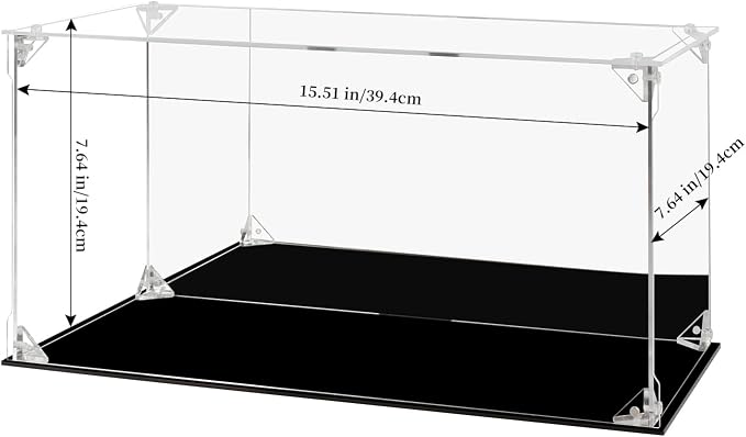 Display Case for Collectibles Assemble Clear Acrylic Box Alternative Glass Case for Display Action Figures Home Storage Organizing Toys (Internal dim 15.3X7.5X7 inch)