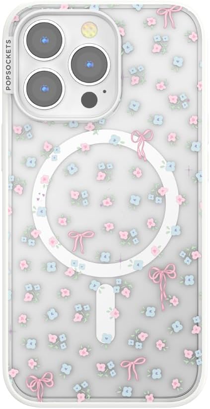 PopSockets iPhone 13 Pro Phone Case with MagSafe, Wireless Charging Compatible, Bow - Bows & Blooms