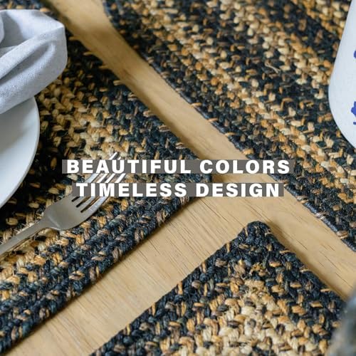 Homespice Kilimanjaro Jute Braided Placemats, Round 15" Set of 2