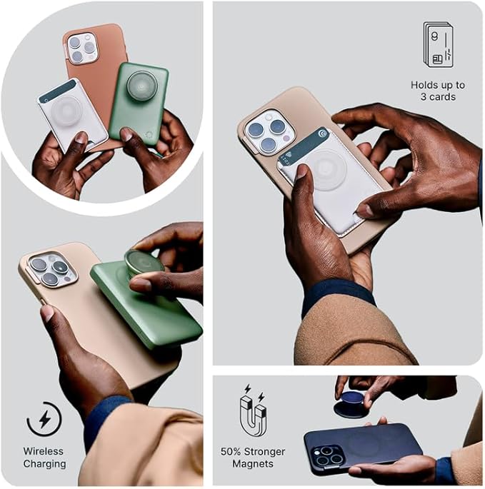 PopSockets iPhone 16 Pro Max Phone Case with MagSafe, Wireless Charging Compatible, Pink - Putty