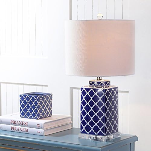 JONATHAN Y Clarke Chinoiserie Ceramic LED Table Lamp 23", Blue/White