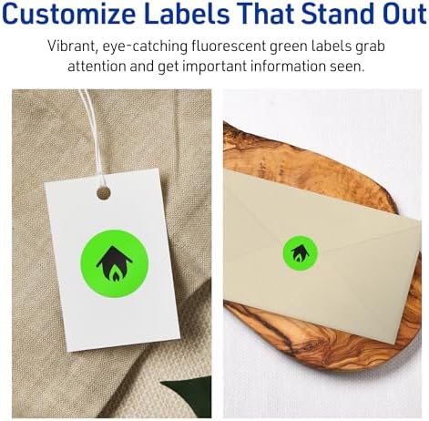 Avery® Printable Round Labels, Sure Feed® Technology, 3/4" Diameter, Neon Green Labels, Print-to-the-Edge, Laser/Inkjet, 800 Total, Great for Price Stickers and Mailing Seals