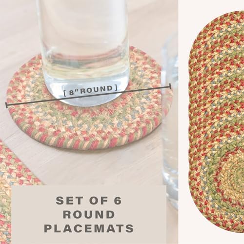 Homespice Azalea Braided Trivets Ideal as Pot Holders, Round 8" Set of 6