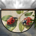 Ladybug Retro Animal Half Round Door Mat Non Slip Washable Semi Circle Area Rug Absorbent Soft Half Moon Rug Floor Mat for Indoor Outdoor Kitchen Bathroom Patio Front Door Mat Decor