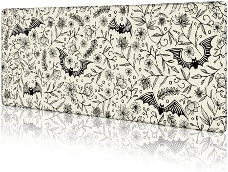 LIMKRIAN Bat Mouse Pad, Large Gaming Desk Mat, 31.5 x 11.8 in Gothic Decor