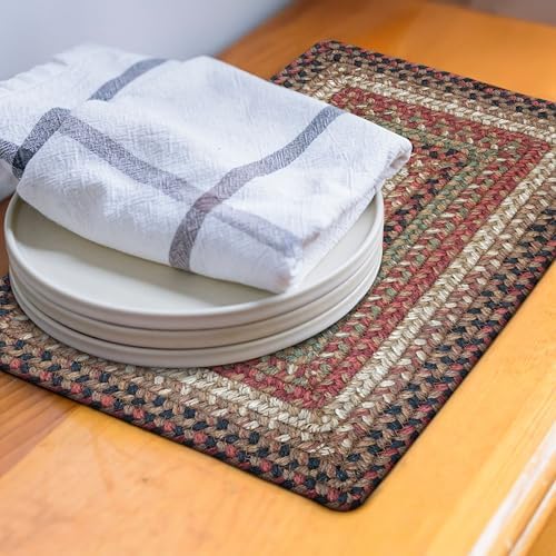 Homespice Gingerbread Jute Braided Table Mats, Rect 10x15 Set of 4