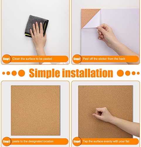 Cork Board Tiles 12"x12" - 1/2" Thick - 8 Pack Cork Tiles - Bulletin Board - Mini Wall (8pack) (8pack 30.5 * 30.5 * 1.2)