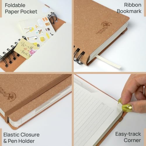 POPRUN 2027 Daily Planner One Page Per Day,5.75" x 8.5" Recycled Paper Book