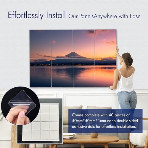 PINWELIFE® Masterpiece Acoustic Art Panels, 8-Pack 12"×16" Sound Absorbing Panels, Decorative Acoustic Wall Art, Noise and Echo Cancelling for Home Studio/Office, Nano Tape Included