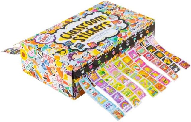 Really Good Stuff Classroom Sticker Storage Box, 2,240 Pieces