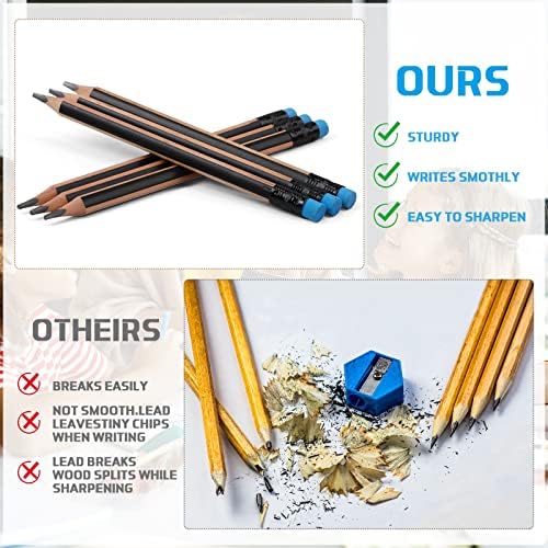 Seajan 96 Pcs 2b Jumbo Pencils, Big, Fat, Thick, Triangular Grip 7 Inch Large Pencils Refill with Eraser for Beginners Office Christmas Gifts(Black)