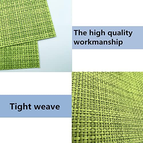 WAZAIGUR Placemats Crisscross Woven Vinyl Place Mats Set of 6 Green