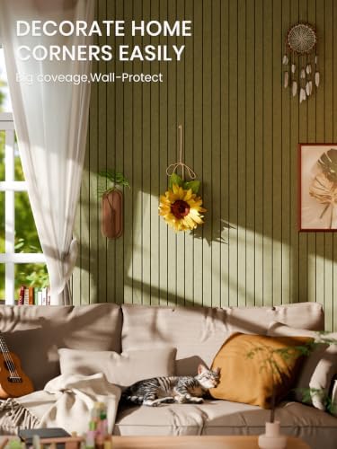 Bumusty 48"x 36" Large Felt Bulletin Board Tiles, Olive Green
