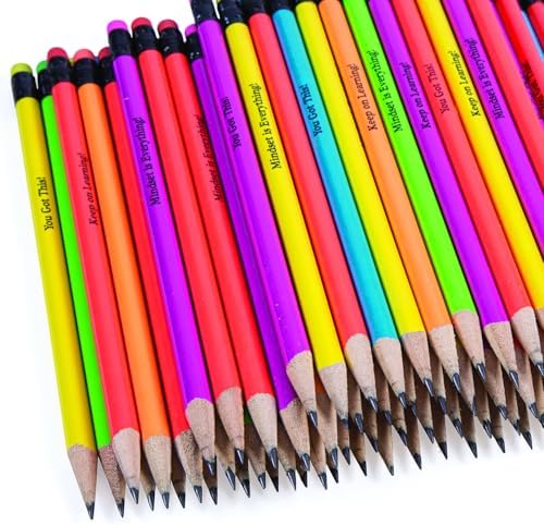 Fun Express Personalized Pencils Colorful Neon Wood 72 Pack