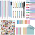 91 Pcs Book Annotation Kit, Aesthetic Pens and Highlighters Set, Transparent Sticky Notes for annotating, Sticky Tabs for Books, Reading Book Stickers for Book Lover, Bible Study Supplies Bookworm