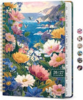 Planner 2026-2027, Jul 2026-Jun 2027 Academic Monthly & Weekly Planner | 6.3" x 8.5" Hardcover Calendar Planner for Women, Spiral Organizer with tabs, School Office Home Supplies, Seaside Petals