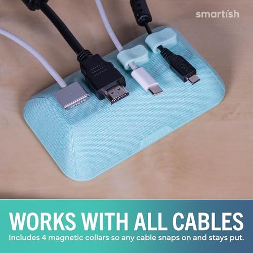Smartish Magnetic Cord Holder, Bigger Cable Wrangler, Office Desk Organizer