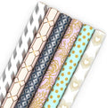 Hallmark Wrapping Paper Rolls, 6 Rolls (Hearts, Dots, Flowers, Stripes)