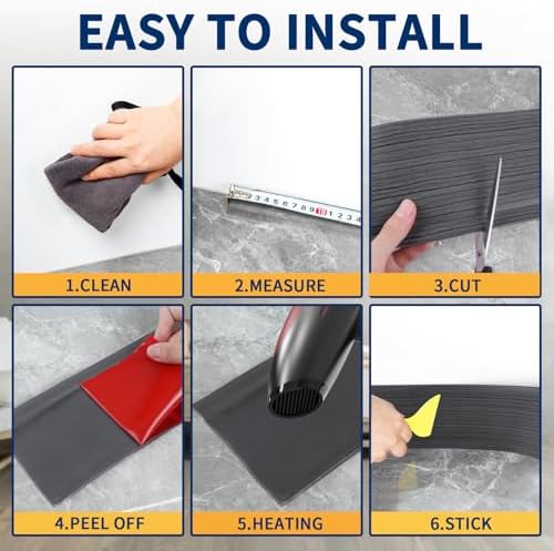 Vinyl Baseboard Molding Trim 4 Inch Peel and Stick Cove Base