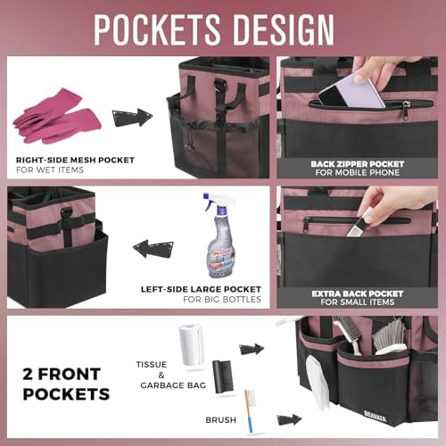 SCAVATA Compact Wearable Cleaning Caddy with Handle & Shoulder Straps