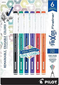 Pilot FriXion Fineliner Erasable Marker Pens, Fine Point 0.7 mm, Pack of 6, Assorted Colors, Erasable Pens - Ideal for School, Journaling, & Office Writing