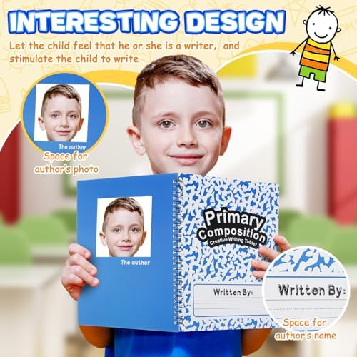 Henoyso 8 Pack Primary Composition Notebook, 100 Pages,Fresh Color