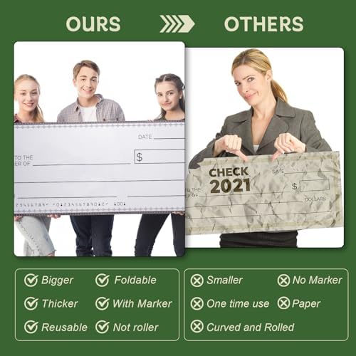 33 * 14 Large Giant Big Fake Hard Oversized Checks Award for Presentations