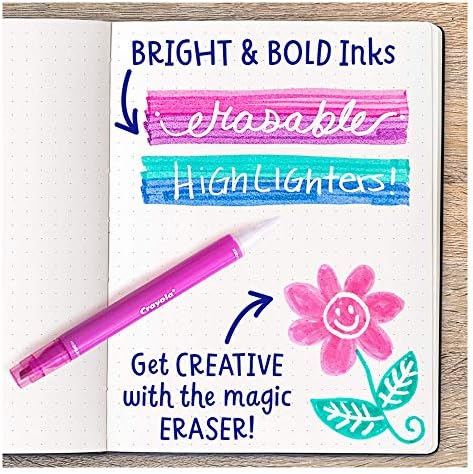 Crayola Take Note Erasable Highlighters, Cool School Supplies, Chisel Tip Markers, 6 Count, Pack of 2