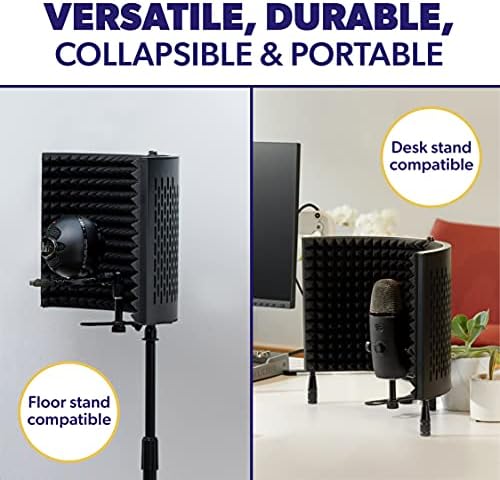 PRO Isolation Shield - Microphone Reflection Filter for Recording - Mic Studio Equipment