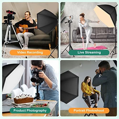 Torjim Softbox Lighting Kit - 30"X30" Professional Photography Lighting for Filming, Model Portrait, Product & Fashion Photography