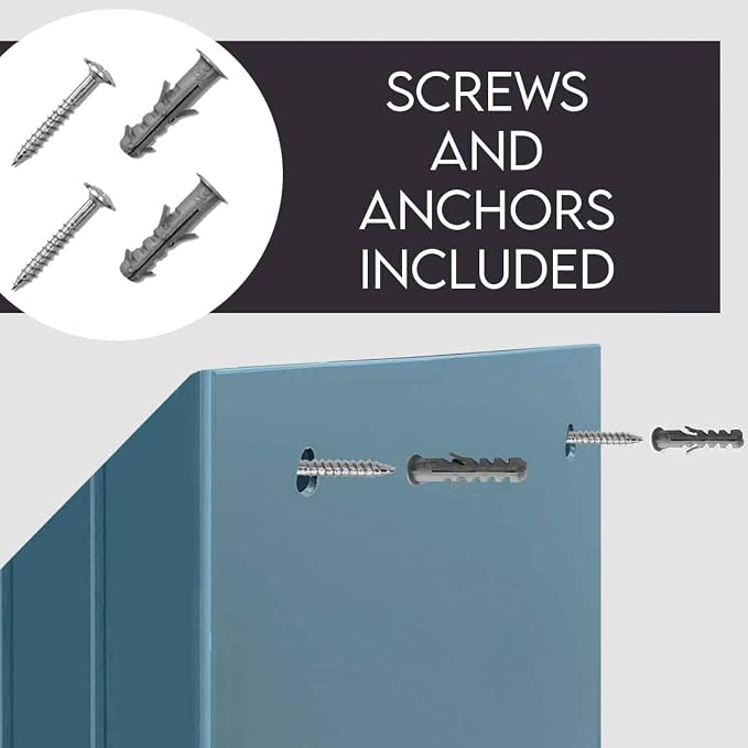 Acrimet Vertical Triple File Folder Holder Organizer Sorter, Blue | Open Top Design, 3 staggered Compartments, Wall-Mountable or Desktop, Plastic