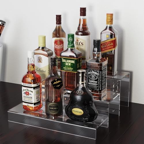JUESHA 3 Tiers Bar Shelves for Liquor Bottles (Patent: D1076520S)