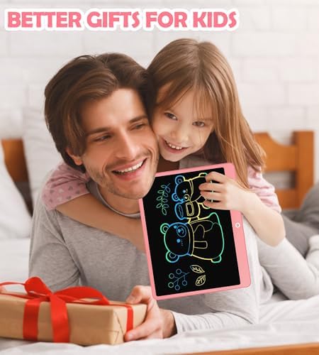 LCD Writing Tablet Doodle Board,16 Inch Colorful Drawing Pad for Kids,Mess Free Coloring for Toddlers Toys Gifts for 3 4 5 6 7 8 Year Old Girls Boys Home School Office Handwriting Tablet -Pink