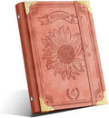 Ovesmusl Sunflower PU Leather A5 Binder 6 Ring Refillable Journal Cover