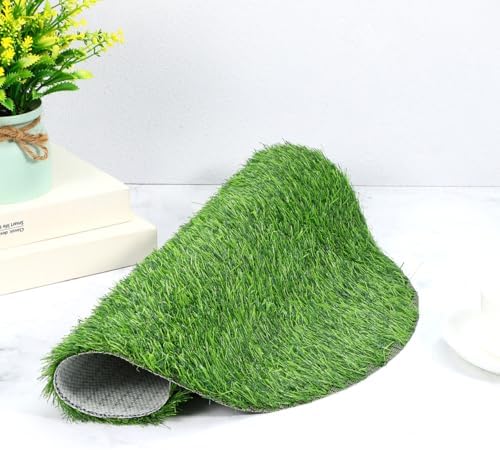 Simulated Grass Round Table Mat 19.68In Artificial Tabletop Grass Mat Decor Lightweight Green Placemat for Indoor Outdoor Dining Parties Weddings
