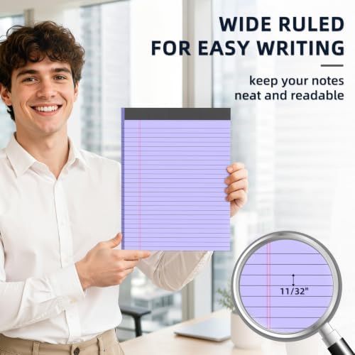 Colored Legal Pads 8.5 x 11, 3 Pack Notepads 8.5 x 11 Wide Ruled Note Pads