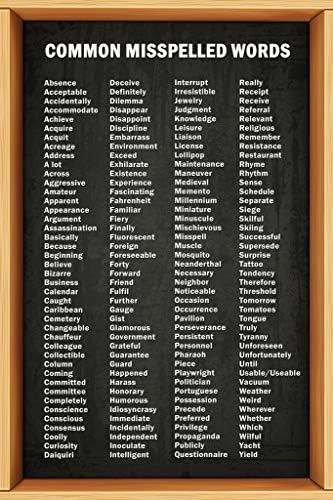 Commonly Misspelled Words Poster Writing Spelling For Middle School Classroom Elementary High Cool Wall Art Print Poster 12x18