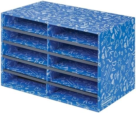 Bankers Box 10-Compartment Mail Sorter, 19.5" x 12.375", Blue