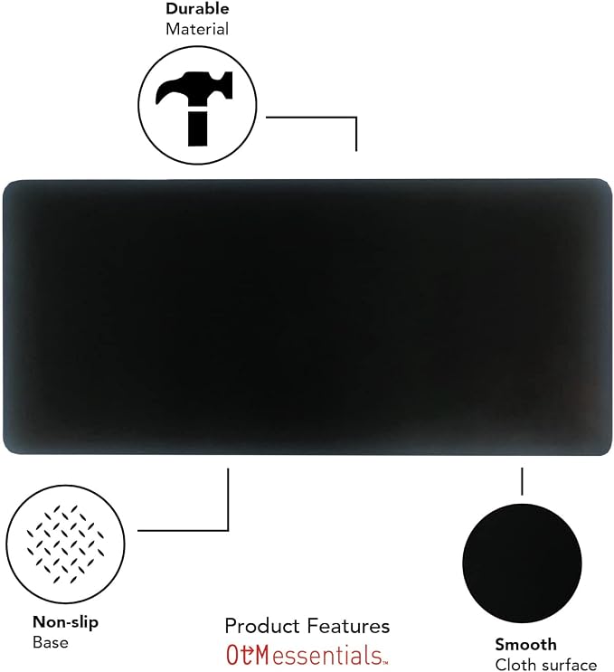 Texas Christian University Classic Cloth Desk Mat, Durable Office Supplies, Non-Slip Base, Responsive Desk Pad with Smooth Cloth Surface, Black