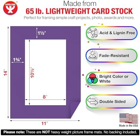 Hygloss 48 Pack Paper Picture Frames, Colorful cardstock Photo Frame 11x14-Inch, Papers Frames to Decorate for Wedding Birthday DIY Classroom Crafts and Decorations