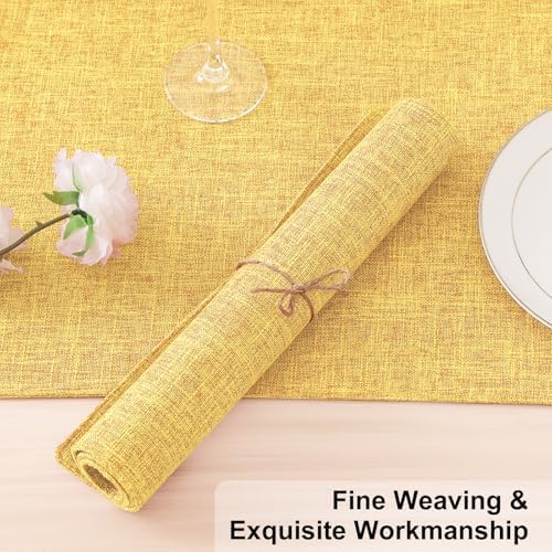 Homaxy Cloths Placemats for Dining Table Set of 6, 13" x 19",Mustard Yellow